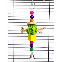 Игрушка для птиц «Деревяшка», 22×9 см, цвет МИКС