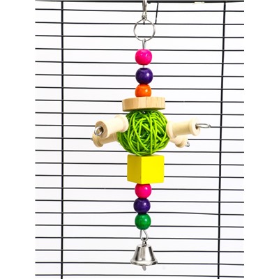 Игрушка для птиц «Деревяшка», 22×9 см, цвет МИКС