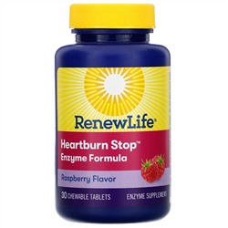 Renew Life, Heartburn Stop, Raspberry Flavor, 30 Chewable Tablets