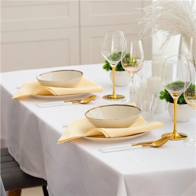 Набор салфеток «Этель» Shine, 45×45 см, цвет молочный, с пропиткой ВГМО, 192 г/м²