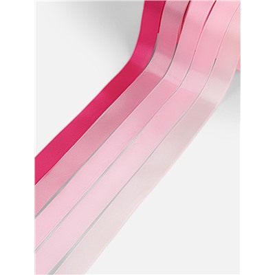Атласная лента, набор 5 шт., 20 мм, 23±1 м, розовая