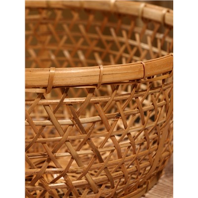 Корзина плетёная «Клоус», 32×32×13 см, бамбук, светлая