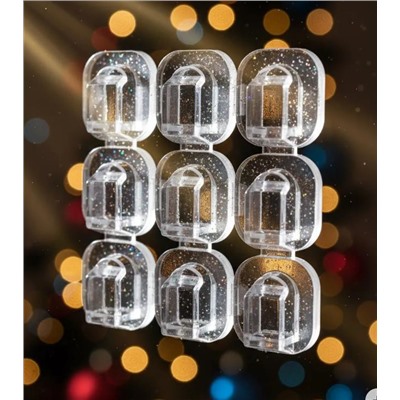 Крючки крепления 36 штук прозрачные для гирлянды