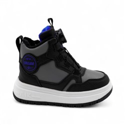 Кроссовки зимние на меху В7187-10 серо черные