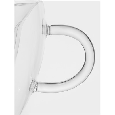 Кружка с двойными стенками Magistro «Сердце», 250 мл, стекло, прозрачная