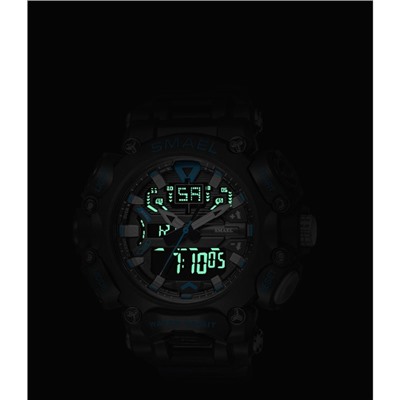 Часы наручные электронные, с будильником, d-6.1 см, ремешок l-26 см, 5 ATM, черный ремешок