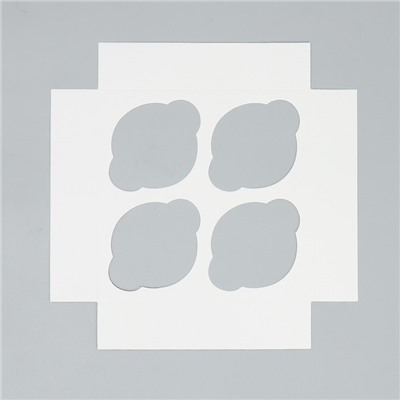 Коробка складная на 4 капкейка с окном «С Новым годом!», 16×16×10 см