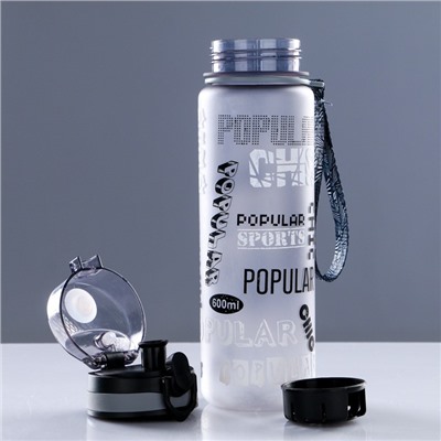 Бутылка для воды Popular, 600 мл, с ситом для фруктов, 23×6 см, серая