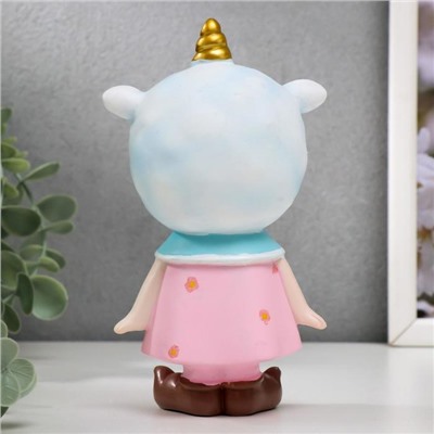 Фигурка полистоун «Малышка в шапочке единорога», 15.5×8.5×5.5 см