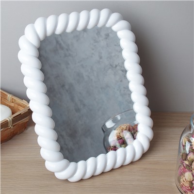 Зеркало настольное 17х22 см / 2365 /уп 72/ пластик (Белый)