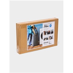 Плетёная корзина для белья с крышкой «Лён», 75 л, 43×32×60 см, графит