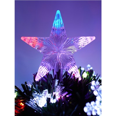 Ёлка светодиодная «Снежинки» 60 см, диаметр нижнего яруса 35 см, 55 веток, мигание, свечение мульти