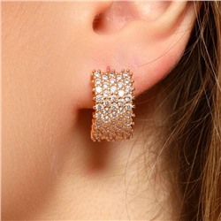 Серьги дорожки ювелирная бижутерия коллекция "Дубай", покрытие позолота, встака: фианиты, цвет: прозрачный, арт.213.369