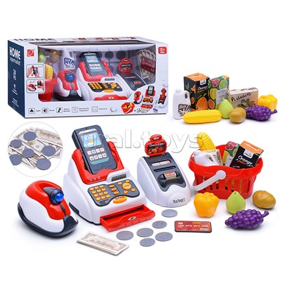 Игровой набор "Касса" с продуктами (33 предмета) в коробке