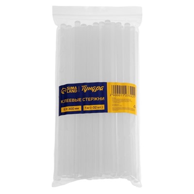 Клеевые стержни ТУНДРА, 11×300 мм, 1 кг (~32 шт.)