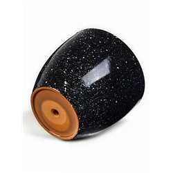 Горшок для цветов «Гранит», 2.5 л, d=19 см, h=18 см, керамика, с поддоном, чёрный