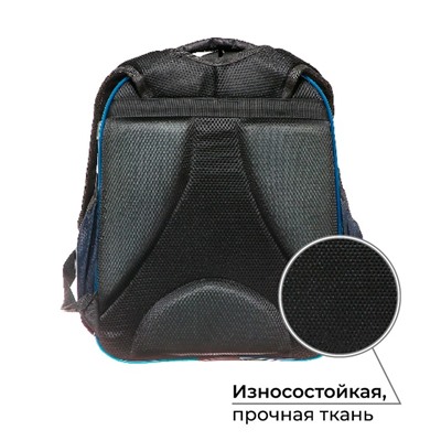 Рюкзак школьный, каркасный, 37×28×19 см «Аниме боец»