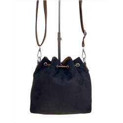 Женская сумка из искусственной замши, цвет  черный