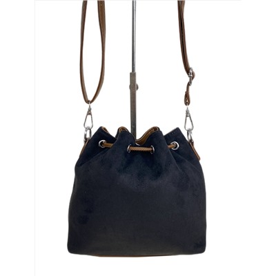 Женская сумка из искусственной замши, цвет  черный