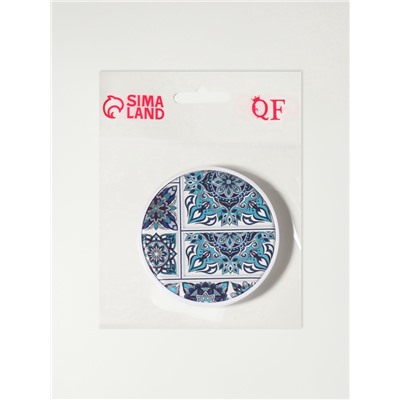 Зеркало складное «Витраж», d=7.3 см, с увеличением х2, голубое