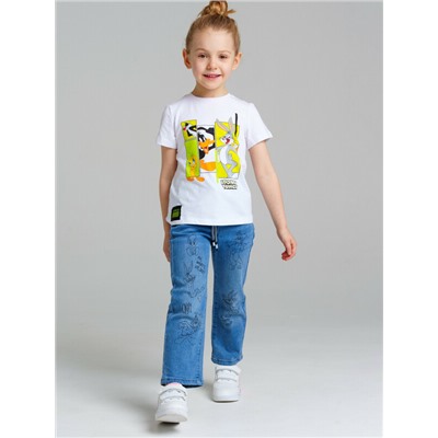 Брюки текстильные джинсовые для девочек