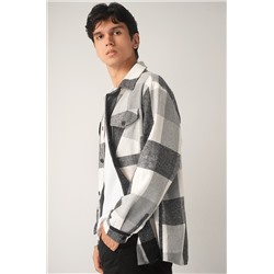 Мужская теплая рубашка в клетку Happyfox