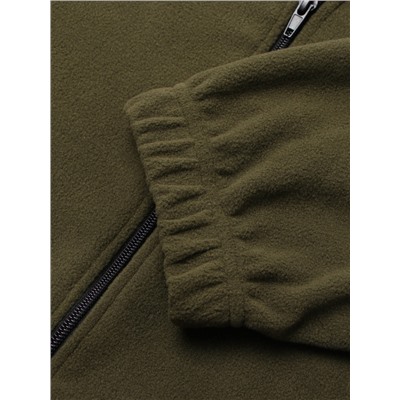 Толстовка флисовая для девочки MINAKU: Fleece Soft, хаки, рост 146 см