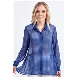 Блузка женская  3046/08/Васильковый, белый