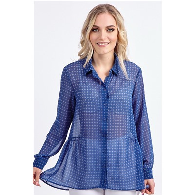 Блузка женская  3046/08/Васильковый, белый