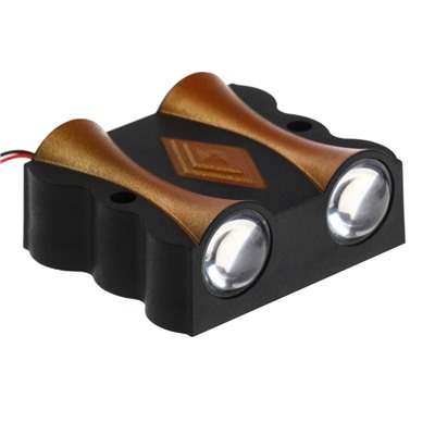 УЦЕНКА Светильник фасадный «Глосс», FSD-046, 4 Вт, 3000К, 2 луча, IP65, 220 В, пластик, черный 100