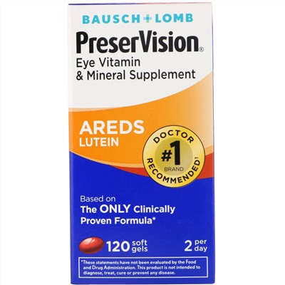 Bausch & Lomb, AREDS лютеин, 120 мягких таблеток
