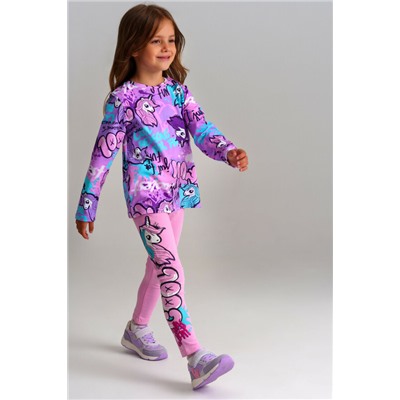 Фуфайка трикотажная для девочек (футболка с длинными рукавами)