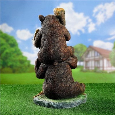 Садовая фигура из полистоуна «Медведь с табличкой», 34×30×55 см
