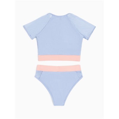 Купальник женский раздельный MINAKU с закрытыми плечами, цвет голубой, размер 44