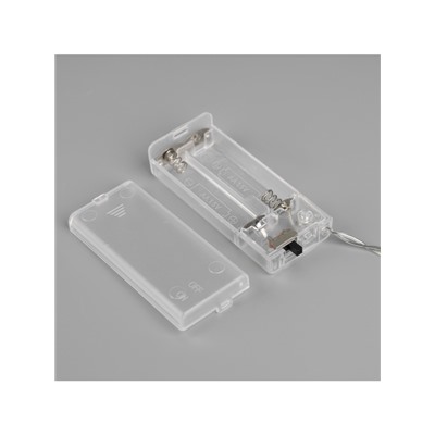 Гирлянда «Нить» 2 м с насадками «Синий фонарик», IP20, прозрачная нить, 10 LED, батарейки AAx2 (нет в комплекте), свечение тёплое белое