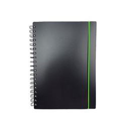 Тетрадь А4- 80л клетка на спирали пластиковая обложка "Favorite Black. No 2" на резинке, с разделителями ТПФВ480186 Эксмо