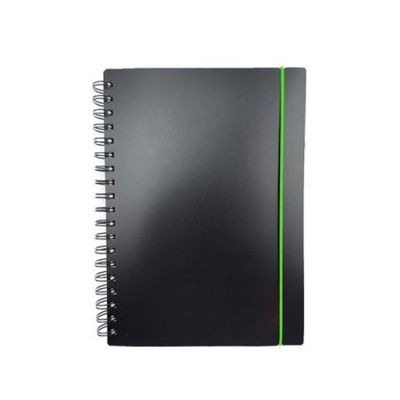 Тетрадь А4- 80л клетка на спирали пластиковая обложка "Favorite Black. No 2" на резинке, с разделителями ТПФВ480186 Эксмо