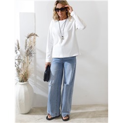 Базовый лонгслив из премиального хлопка с эластаном