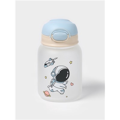 Бутылка для воды «Космонавты», 450 мл, 8.2×15 см, МИКС, матовое стекло