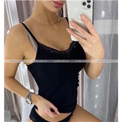 Майки женские Miss Emma Турция Бретели ЧЕРНЫЕ арт. 120