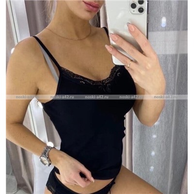 Майки женские Miss Emma Турция Бретели ЧЕРНЫЕ арт. 120