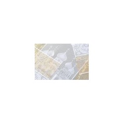 Искусственные цветы, Покрывало в гроб (1010237) тюль широкое с золотом 11 Н3 белый 215 х 110