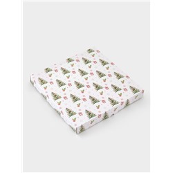 Блюдо новогоднее сервировочное Доляна «Зверьки в лесу», d=25 см, стекло, белое, зелёное