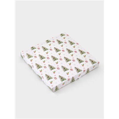 Блюдо новогоднее сервировочное Доляна «Зверьки в лесу», d=25 см, стекло, белое, зелёное