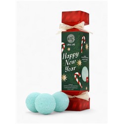 Бомбочки для ванны Happy New Year, набор 3 шт. × 40 г, аромат новогодний леденец, URAL LAB