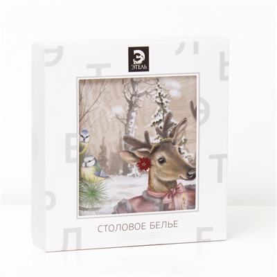 Скатерть новогодняя «Этель» Winter holidays d=150 см ±3 см с ГМВО, 100% хлопок, саржа 190 г/м²