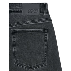 Актуальная коллекция CONTE CON-799 Чёрные джинсы straight ULTRA-LONG с эффектом потёртостей