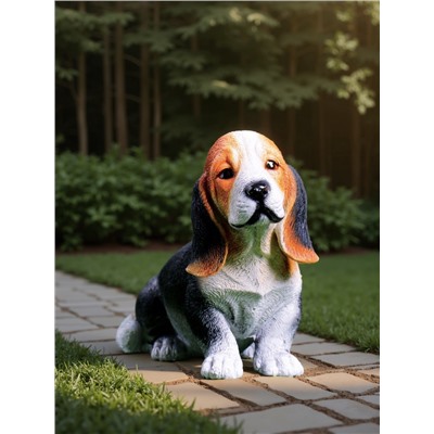 Садовая фигура из полистоуна «Щенок бассет хаунда », 16×25×13 см