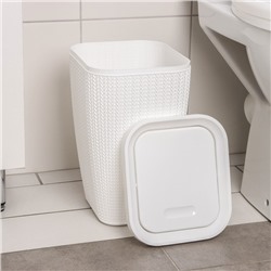 Контейнер для мусора «Вязаное плетение», 10 л, белый