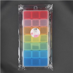 Органайзер для хранения мелочей, 21 ячейка, 19×8×2 см, МИКС